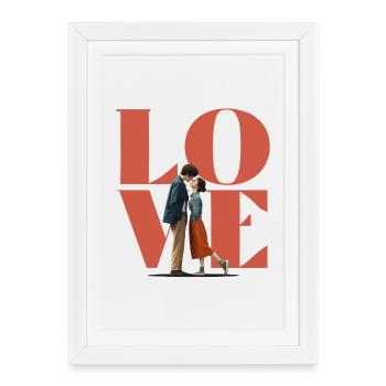 Couple d’amoureux - Affiche encadrée (27 × 37 cm) - blanc - Devant