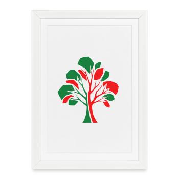 Abstract Tree – Autumn Connection - Framed poster (27 × 37 cm) - white - Front