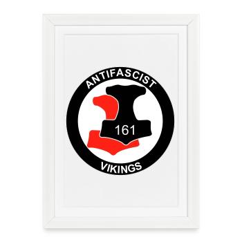 Antifa Vikings - Affiche encadrée (27 × 37 cm) - blanc - Devant