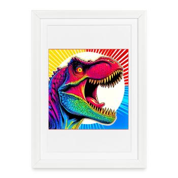 dinosaure - Affiche encadrée (27 × 37 cm) - blanc - Devant