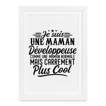 Developer Mom: Normal, but more badass - Framed poster (27 × 37 cm) - white - Front