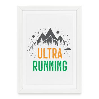 Ultra Running - Affiche encadrée (27 × 37 cm) - blanc - Devant