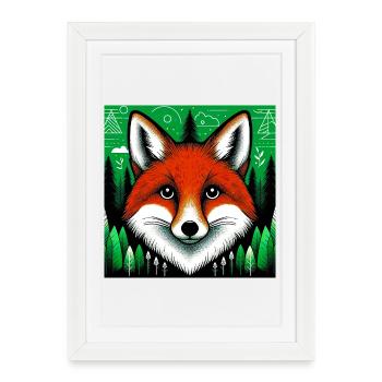 fox - Framed poster (27 × 37 cm) - white - Front