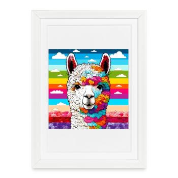 Alpaga - Affiche encadrée (27 × 37 cm) - blanc - Devant