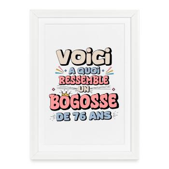 76th Birthday Humor Design - Framed poster (27 × 37 cm) - white - Front