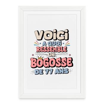77th Birthday Humor - Framed poster (27 × 37 cm) - white - Front