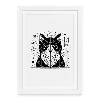 Cat of Mathematicians and Astronomers - Framed poster (27 × 37 cm) - white - Front