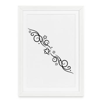 Style de tatouage d’ornement d’étoile - Affiche encadrée (27 × 37 cm) - blanc - Devant