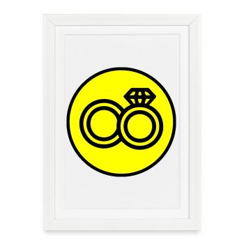 Wedding Rings Wedding Icon - Framed poster (27 × 37 cm) - white - Front