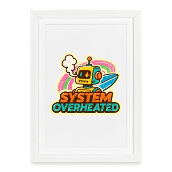 Retro Robot Surf Art Design - Framed poster (27 × 37 cm) - white - Front
