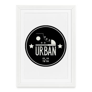 Urban Style Badge Featuring Red Sneaker and Bold - Framed poster (27 × 37 cm) - white - Front