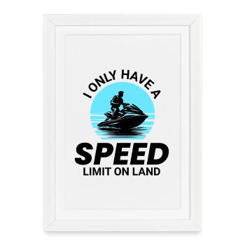 Amateur de jet ski et de sports nautiques - Affiche encadrée (27 × 37 cm) - blanc - Devant