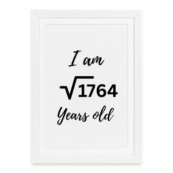 « J’ai 42 ans - Nerdy Birthday Root Design » - Affiche encadrée (27 × 37 cm) - blanc - Devant