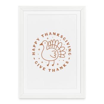Joyeux thanksgiving chrétien souhaite animal de la ferme - Affiche encadrée (27 × 37 cm) - blanc - Devant