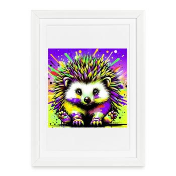 hedgehog - Framed poster (27 × 37 cm) - white - Front