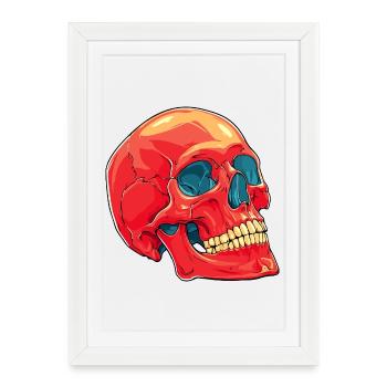 Skull - Framed poster (27 × 37 cm) - white - Front