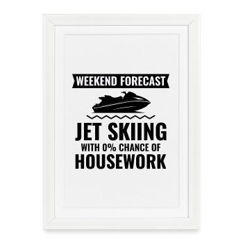 Jet Ski 0 % Ménage Vie lacustre - Affiche encadrée (27 × 37 cm) - blanc - Devant