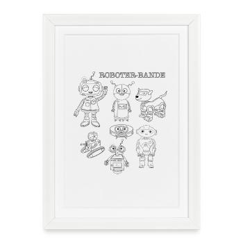 More robots, more fun - Framed poster (27 × 37 cm) - white - Front