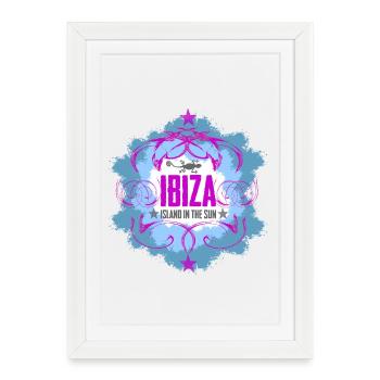 Ibiza Design soleil et mer - Affiche encadrée (27 × 37 cm) - blanc - Devant