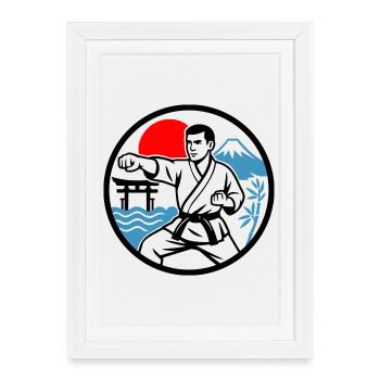 Karaté Nature - Affiche encadrée (27 × 37 cm) - blanc - Devant