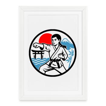 Karaté et nature - Affiche encadrée (27 × 37 cm) - blanc - Devant