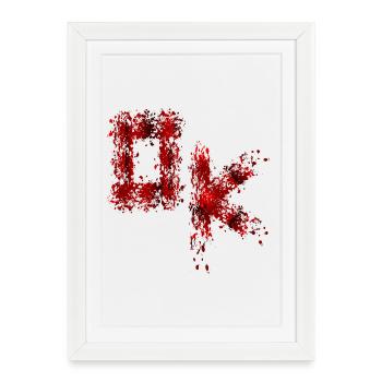 Bloody OK Typography Consent Halloween Costume - Framed poster (27 × 37 cm) - white - Front