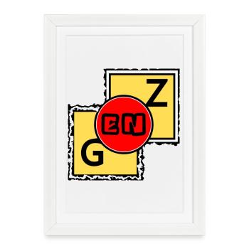 Blocs GEN Z - Affiche encadrée (27 × 37 cm) - blanc - Devant