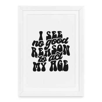 Print Design with Self-Acceptance Message - Framed poster (27 × 37 cm) - white - Front