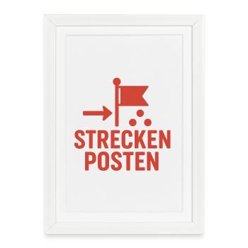 Waymark with flag and dots - Framed poster (27 × 37 cm) - white - Front