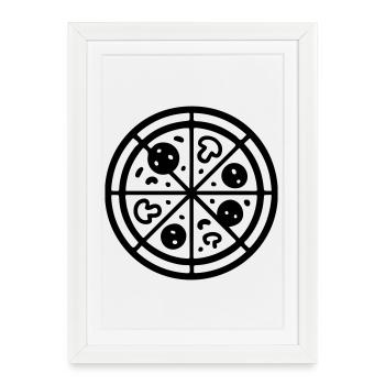Pizza Logo - Framed poster (27 × 37 cm) - white - Front