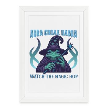 Mystical Frog Wizard T-Shirt Design - Framed poster (27 × 37 cm) - white - Front
