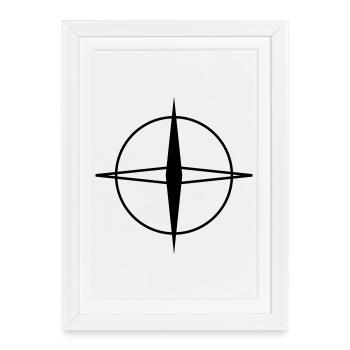 Minimalist Black White Geometric Pattern Design - Framed poster (27 × 37 cm) - white - Front