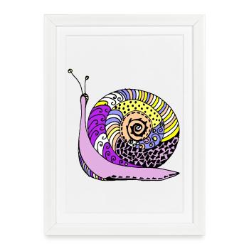 escargot - Affiche encadrée (27 × 37 cm) - blanc - Devant