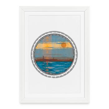 Sunset on the water - Framed poster (27 × 37 cm) - white - Front