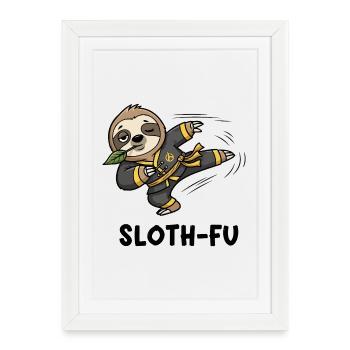 Maître de la sieste de kung-fu - Affiche encadrée (27 × 37 cm) - blanc - Devant