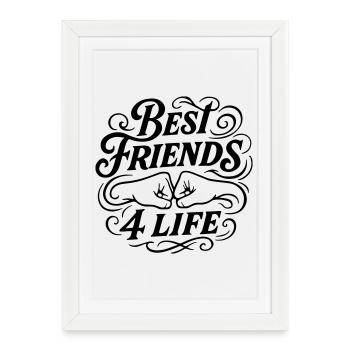 Best Friends Fist Punch - Framed poster (27 × 37 cm) - white - Front