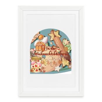 Temps de Noël dans la forme d’arc de la boulangerie de Noël - Affiche encadrée (27 × 37 cm) - blanc - Devant