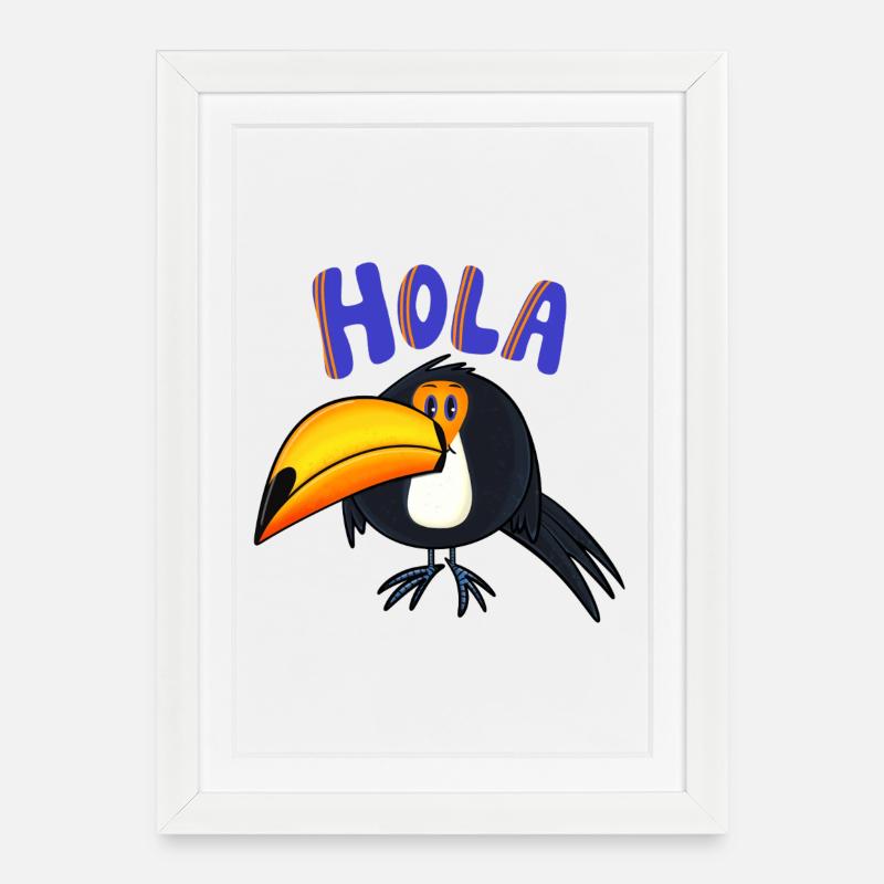 Hola Toucan - Affiche encadrée (27 × 37 cm) - blanc