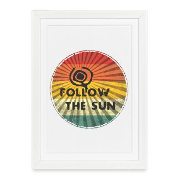 Autocollant rétro Follow the Sun - Affiche encadrée (27 × 37 cm) - blanc - Devant