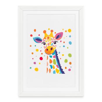 Confettis de couleur girafe royale - Affiche encadrée (27 × 37 cm) - blanc - Devant
