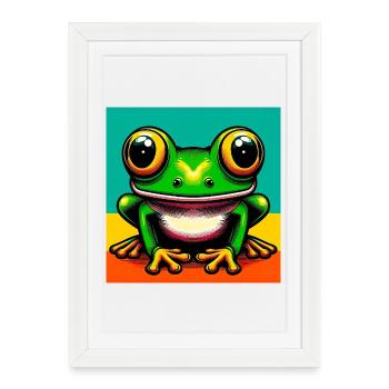 grenouille - Affiche encadrée (27 × 37 cm) - blanc - Devant