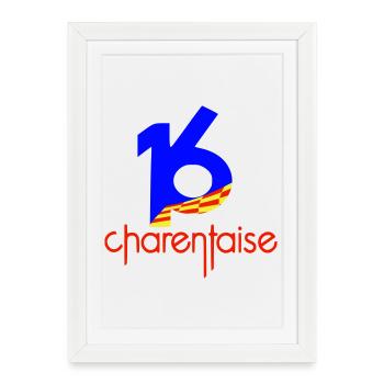 Département 16 charentaise - Affiche encadrée (27 × 37 cm) - blanc - Devant