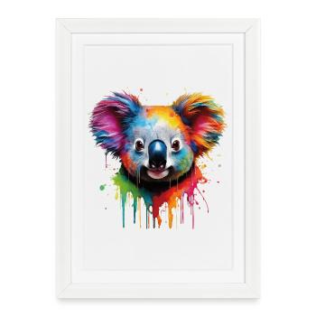 Rainbow Koala Watercolor - Framed poster (27 × 37 cm) - white - Front