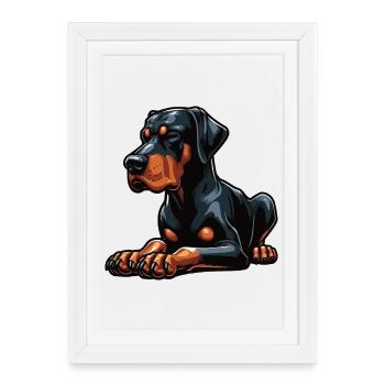 Doberman Doberman Propriétaire Doberman Lovers - Affiche encadrée (27 × 37 cm) - blanc - Devant