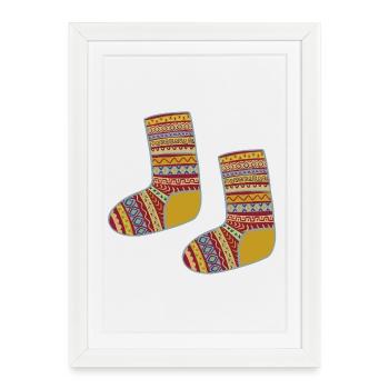 Colorful Fair Isle Patterned Socks - Framed poster (27 × 37 cm) - white - Front