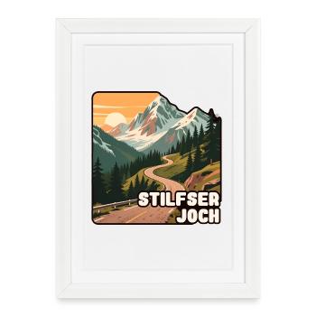 Stelvio Pass - Framed poster (27 × 37 cm) - white - Front