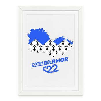 Cotes d'Armor 22  - Affiche encadrée (27 × 37 cm) - blanc - Devant