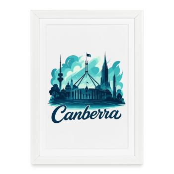 Canberra Capital Australie Cadeau maritime - Affiche encadrée (27 × 37 cm) - blanc - Devant