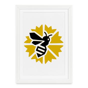Sun Bee Graphic - Framed poster (27 × 37 cm) - white - Front