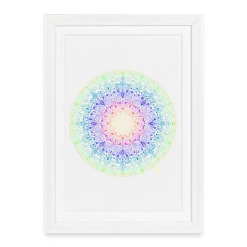 Rainbow Mandala Fusion - Framed poster (27 × 37 cm) - white - Front